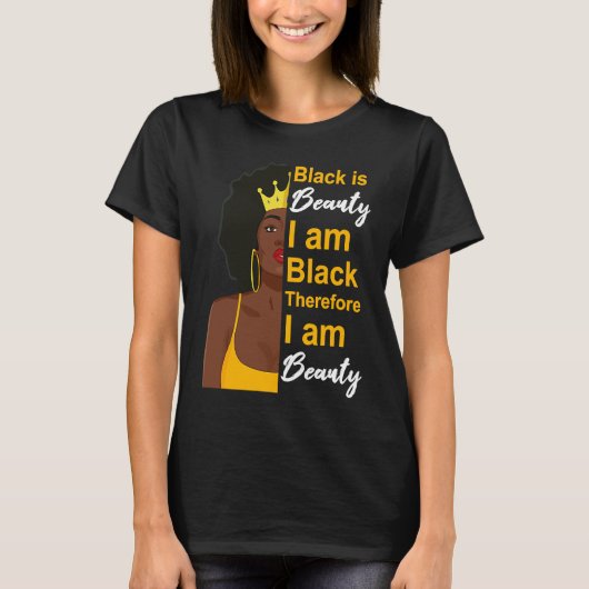 Black History Month Beautiful Melanin Poppin Girl Tシャツ (正面)