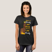Black History Month Beautiful Melanin Poppin Girl Tシャツ (正面フル)