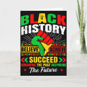 Black History Month Believe Achieve Succeed Melani カード (正面)