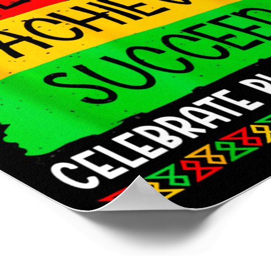 Black History Month Believe Achieve Succeed Melani ポスター (角)