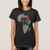 Black History Month BHM Afro Pride Hand Fist Black Tシャツ (正面)