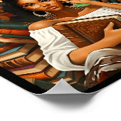 Black History Month Black Afro Girl Women Book Lov ポスター (角)