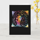 Black History Month Black Afro Woman カード (黄色い花)