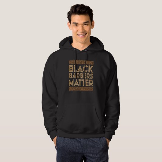 Black History Month Black Barbers Matter パーカ (正面フル)