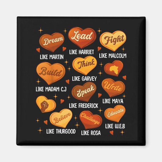 Black History Month Black Leaders African American マグネット (正面)