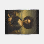 Black History Month Black Mona Lisa African Americ フリースブランケット (正面(横))