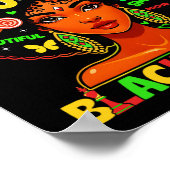Black History Month Black Queen Afro Melanin Girl  ポスター (角)