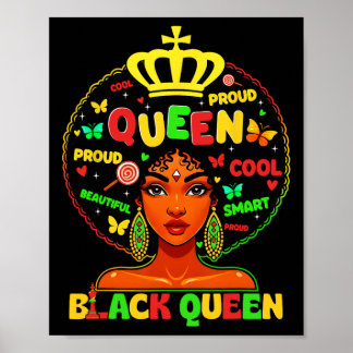 Black History Month Black Queen Afro Melanin Girl  ポスター