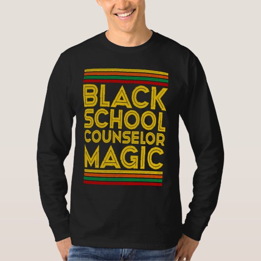 Black History Month  Black School Counselor Magic Tシャツ (正面)