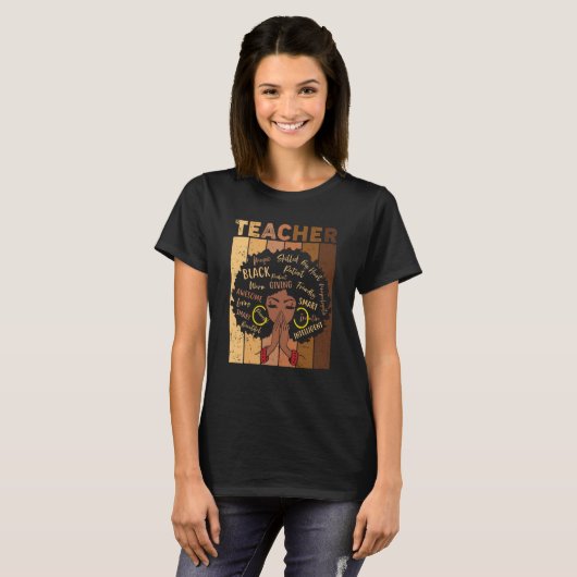 Black History Month Black Teacher Magic Black Quee Tシャツ (正面フル)