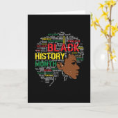 Black History Month Black Woman Afro カード (黄色い花)