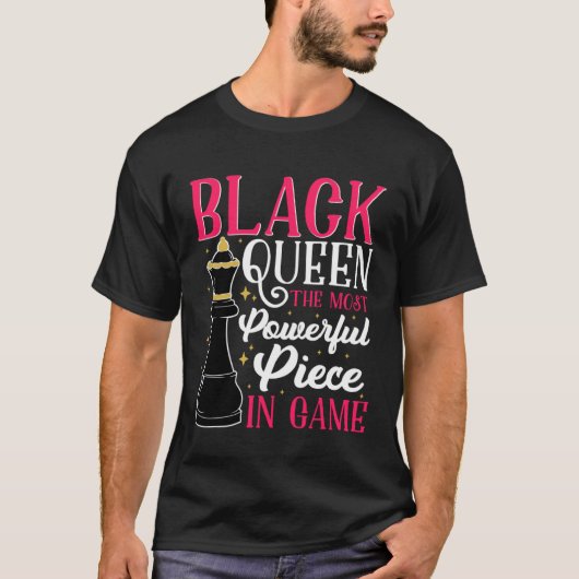 Black History Month Black Women Queen Chess Tシャツ (正面)