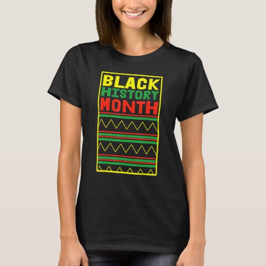 Black History Month BLM Melanin Pride Pan African Tシャツ (正面)
