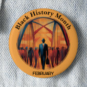 Black History Month Bridge Crossing Pinback Button 缶バッジ