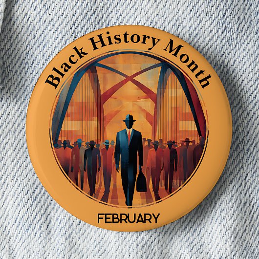 Black History Month Bridge Crossing Pinback Button 缶バッジ