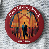 Black History Month Bridge Crossing Pinback Button 缶バッジ