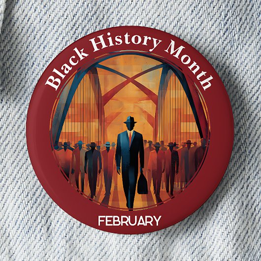 Black History Month Bridge Crossing Pinback Button 缶バッジ