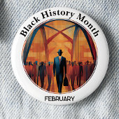 Black History Month Bridge Crossing Pinback Button 缶バッジ
