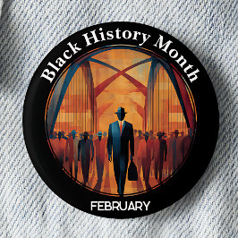 Black History Month Bridge Crossing Pinback Button 缶バッジ
