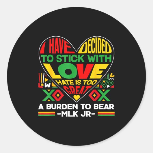 Black History Month Burden To Bear African Love  ラウンドシール (正面)