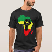 Black History Month Celebration African Map Fist T Tシャツ (正面)
