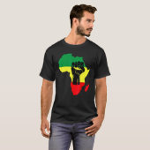 Black History Month Celebration African Map Fist T Tシャツ (正面フル)