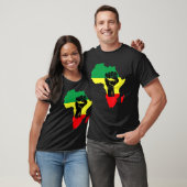 Black History Month Celebration African Map Fist T Tシャツ (ユニセックス)