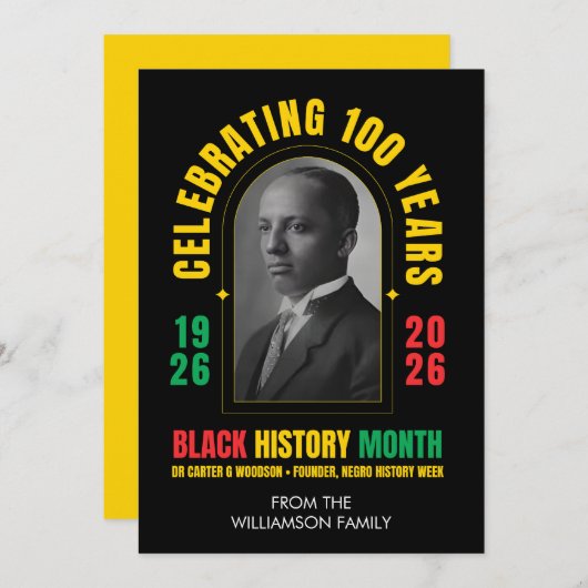 BLACK HISTORY MONTH CENTENNIAL 100 Years BHM シーズンカード (正面/裏面)