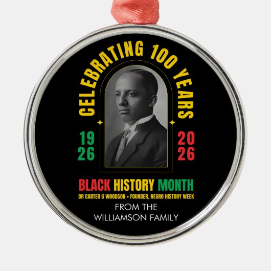 BLACK HISTORY MONTH CENTENNIAL 100 Years BHM メタルオーナメント (正面)