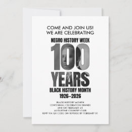 BLACK HISTORY MONTH Centennial Dinner 招待状