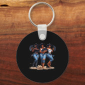 Black History Month Cowgirl Western Afro Black Wom キーホルダー (正面)
