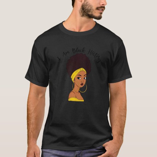 Black History Month Cute Afro Woman I'm Black Hist Tシャツ (正面)