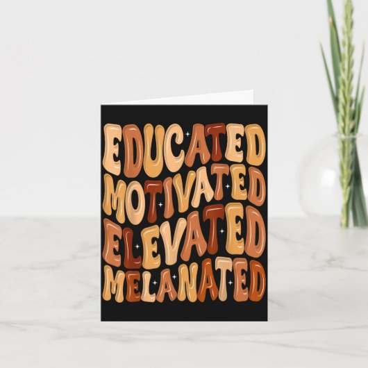 Black History Month Educated Motivated Elevated Me カード (正面)
