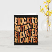 Black History Month Educated Motivated Elevated Me カード (黄色い花)