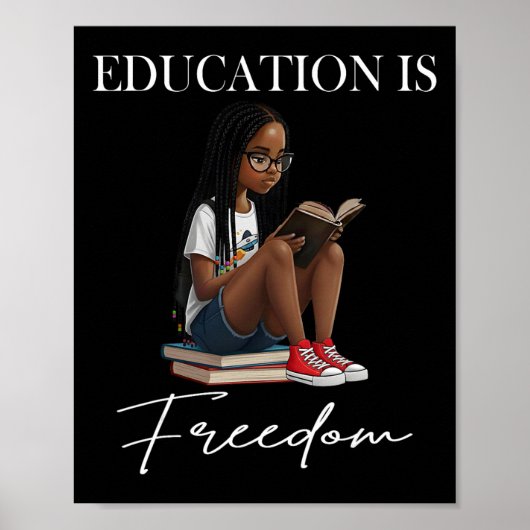Black History Month Education Is Freedom Books Bla ポスター (正面)
