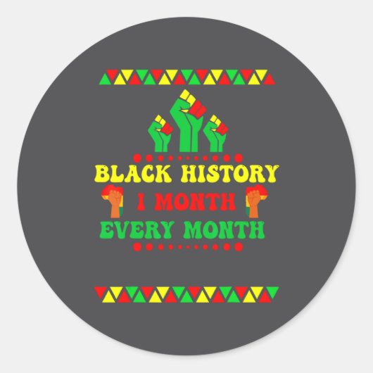 Black History Month Every Month  ラウンドシール (正面)