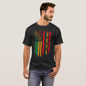Black History Month Fist American Flag Africa Colo Tシャツ (正面フル)