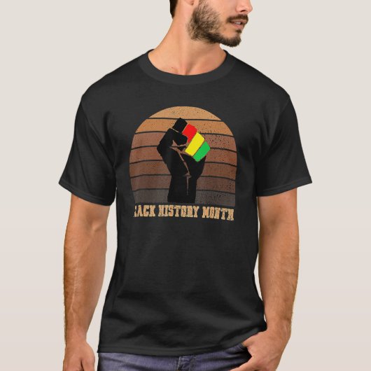 Black History Month Fist Black History Month Febru Tシャツ (正面)