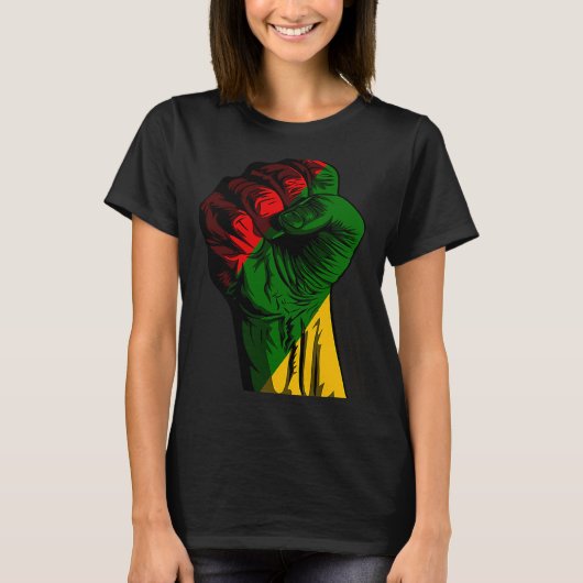 Black History Month Fist Black Power Africa Women  Tシャツ (正面)