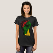 Black History Month Fist Black Power Africa Women  Tシャツ (正面フル)