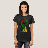 Black History Month Fist Black Power Africa Women  Tシャツ (正面フル)