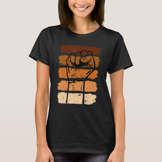 Black History Month Fist Black Power African Women Tシャツ (正面)