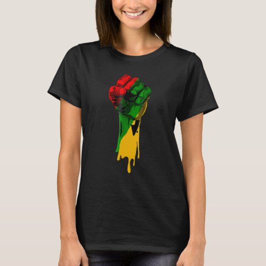 Black History Month Fist Black Power African Women Tシャツ (正面)