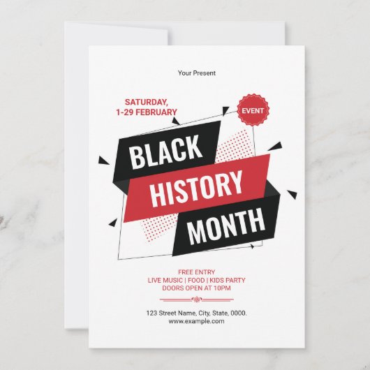 Black History Month Flyer Template 招待状 (正面)