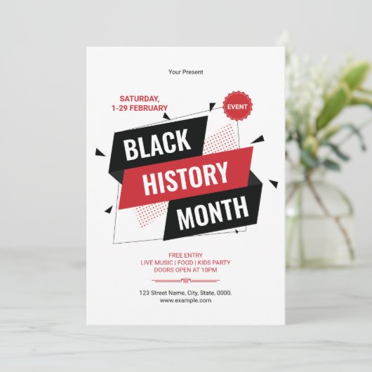 Black History Month Flyer Template 招待状 (スタンド正面)