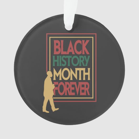 Black History Month Forever Typography オーナメント (正面)