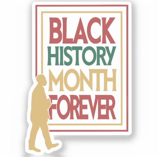 Black History Month Forever Typography シール (正面)