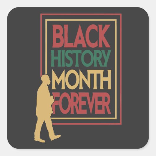 Black History Month Forever Typography スクエアシール (正面)