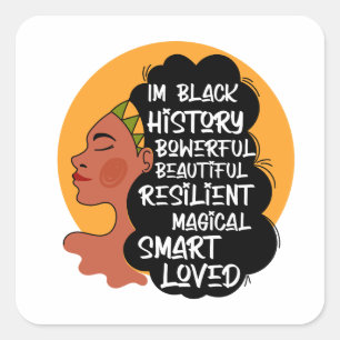 Black History Month, gift,2024,アフリカ人女性, スクエアシール