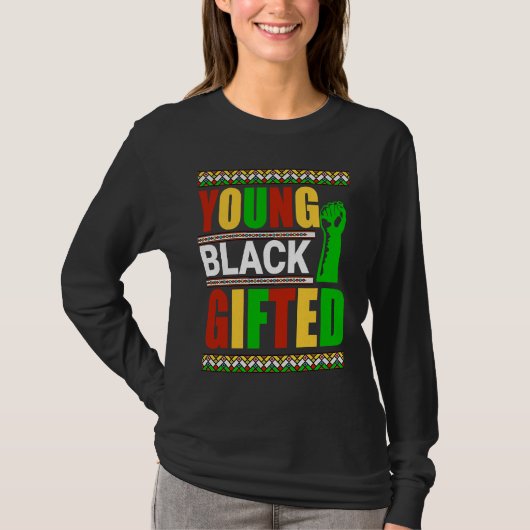Black History Month Girls Boys Young Black ed  2 Tシャツ (正面)